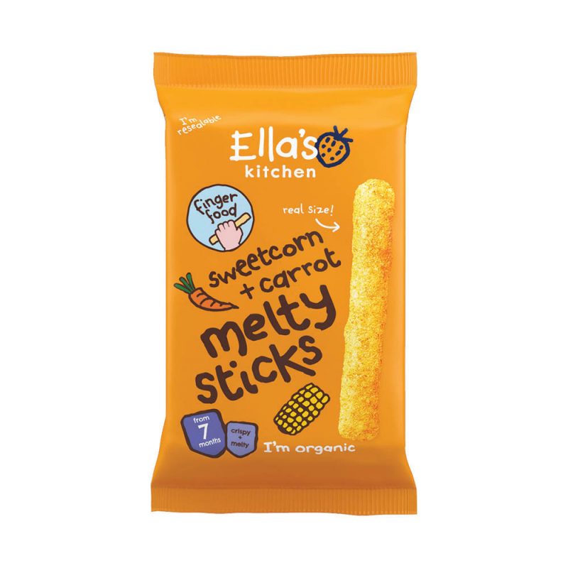 Ella's Kitchen sweetcorn and carrot melty sticks